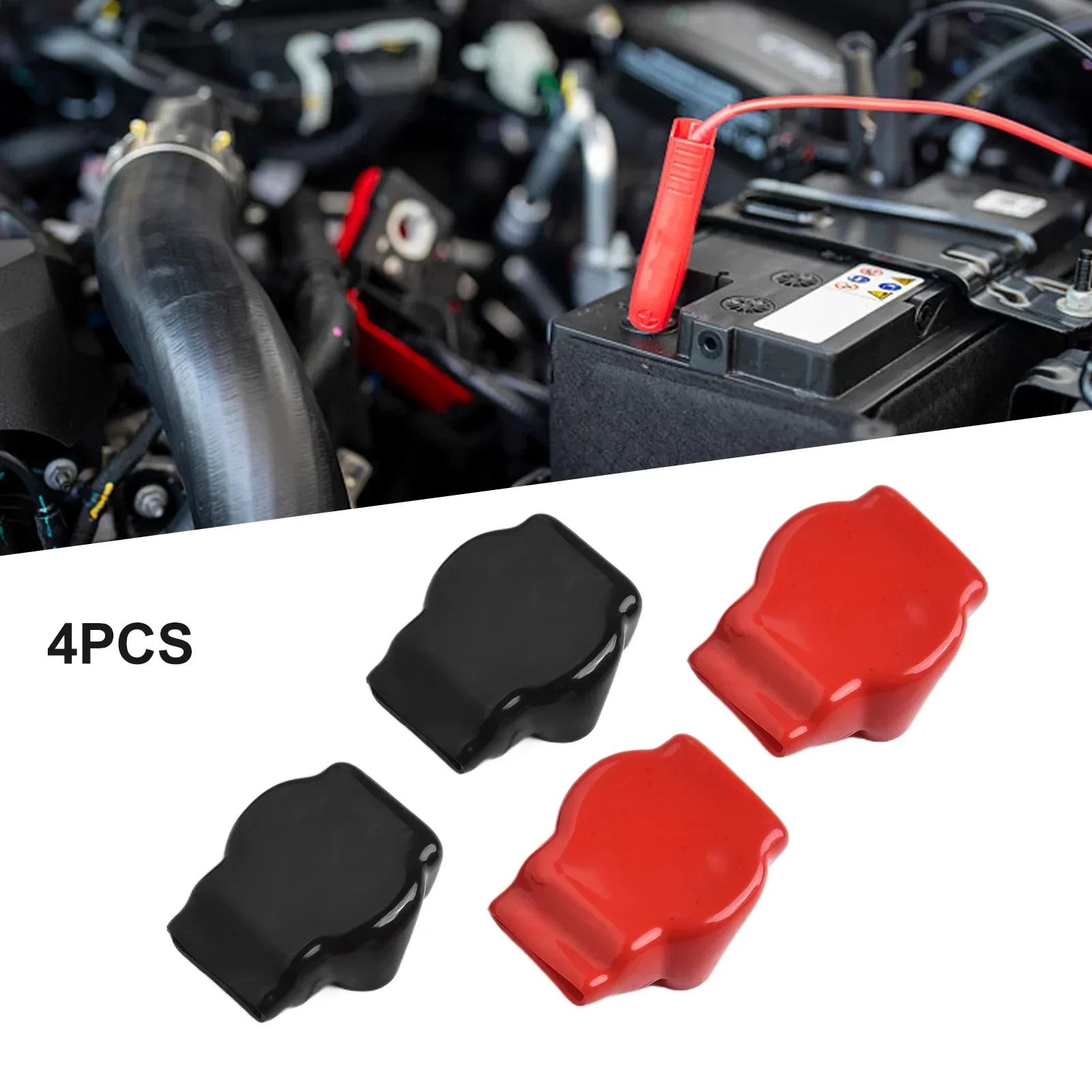 4PCS Cars Battery Terminal Rubber Covers For Motorcycles Trucks Battery Covers Positive Negative Top Post Cap Accesseries