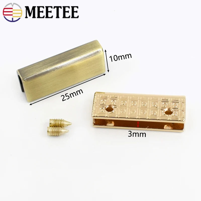 5-30Pcs Meetee 25mm Metal Buckles Bag Strap Corner Protector Clasp Screws Clip Clasps Edges Cover Tail Clips Hardware Accessory