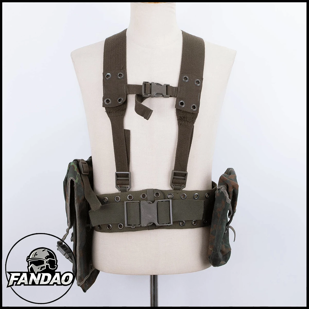 

German Army 95 Tactical Chest Gear Waist Belt Vest H-shaped Men Army Waist Girdle with Shoulder Strap Hunting Adjustable Vest