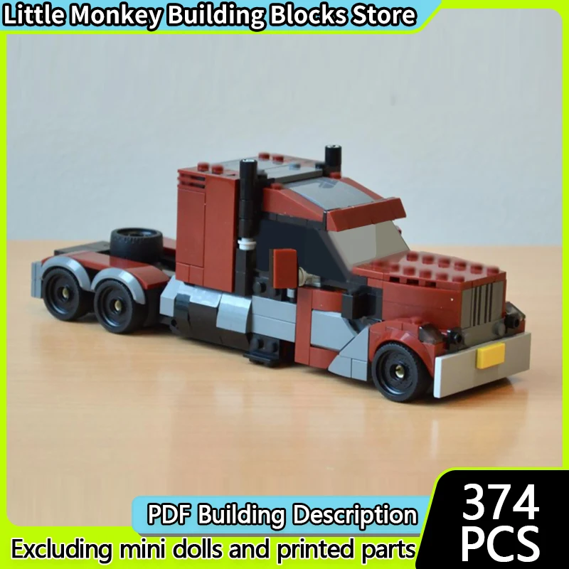 

City Car Model MOC Building Bricks Long-Nosed Transport Semi Truck Modular Technology Children Holiday Gifts Assemble Toys Suit