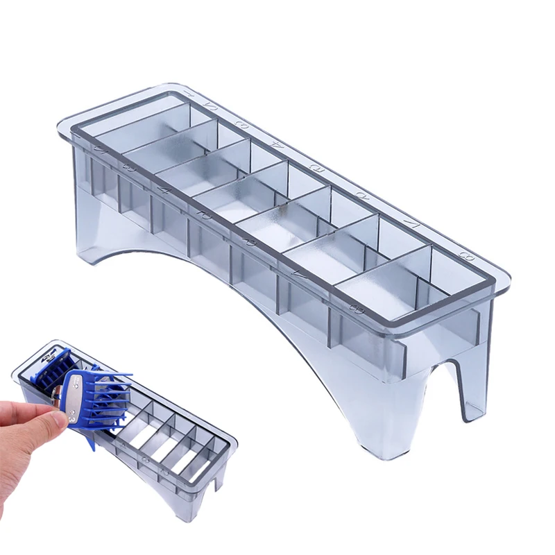 

8/10 Grid Guide Limit Comb Storage Box Electric Hair Clipper Rack Holder Organizer Case Barber Salon Hairdressing Tools