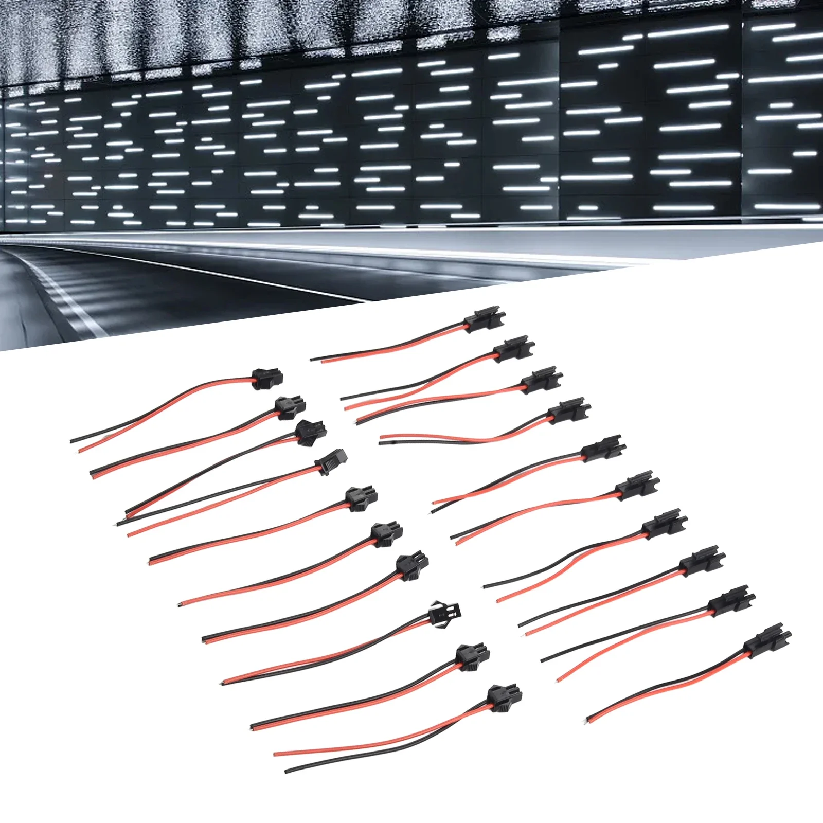 24AWG Cable Connected 2P Connector Head Male / Female 2-Pin 2.54mm PVC Plug Professional Red/ Black High Quality