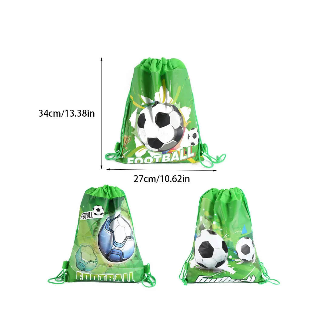 3 Pieces Children Soccer Bag Drawstring Party Sports Storage Football Backpack Ball Holder Fitness Non-woven Fabric Portable