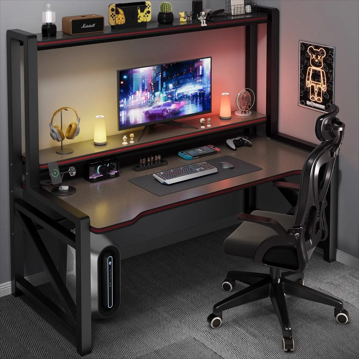 

Desktop Computer Desk Home Dormitory Shelves Game LIVE