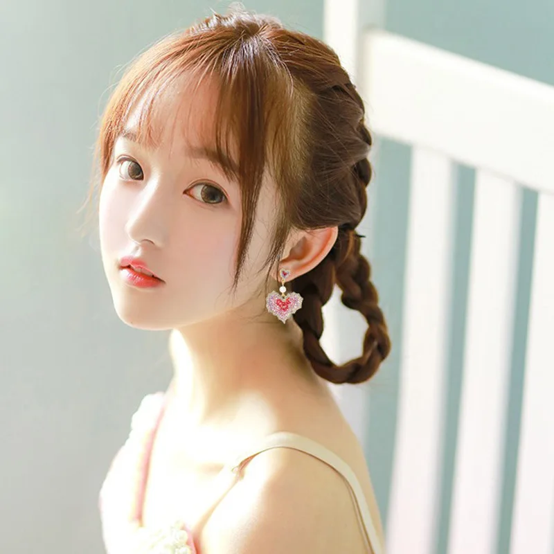 New Color Size Love Earrings Web Celebrity Temperament Web Celebrity Earrings Female Ins Exaggerated Earrings Female