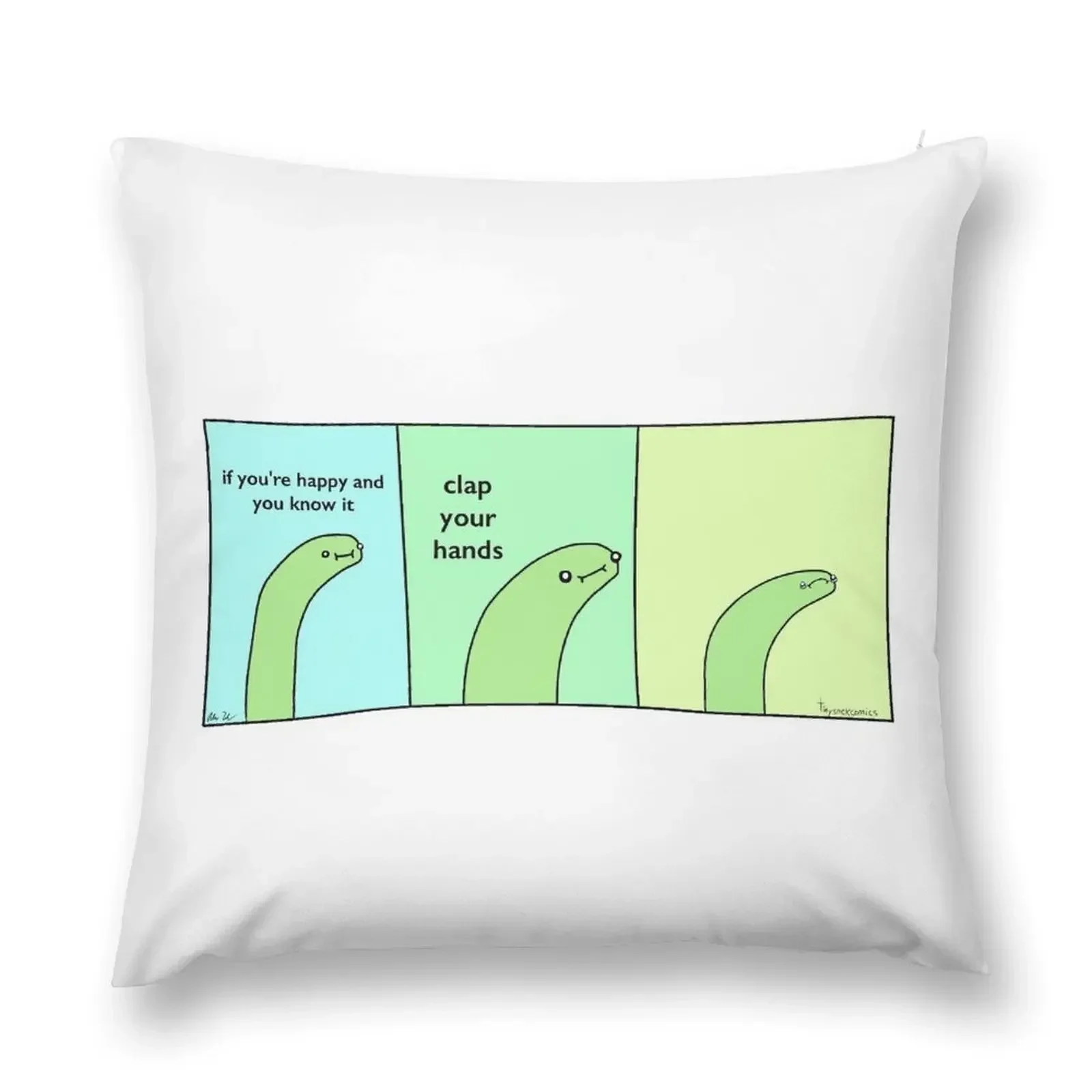 

Clap Your Hands - Tiny Snek Comics Throw Pillow Decorative pillowcase Decorative Sofa Cushions pillow