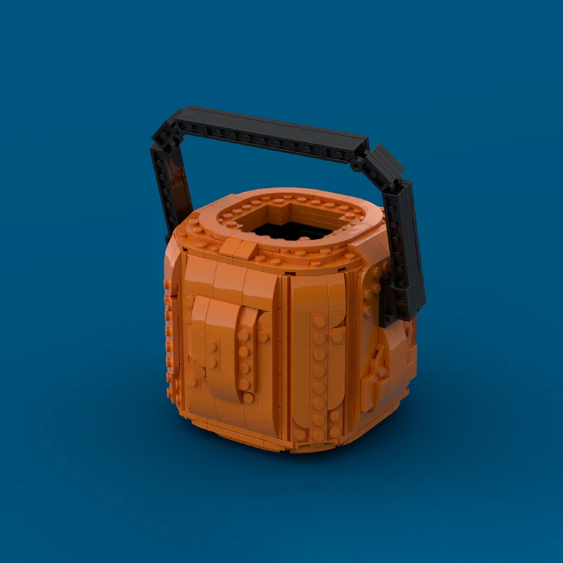 Moc blocos de construção halloween abóbora balde lápis titular tijolos modelo diy montagem brinquedo construção férias presentes sazonais