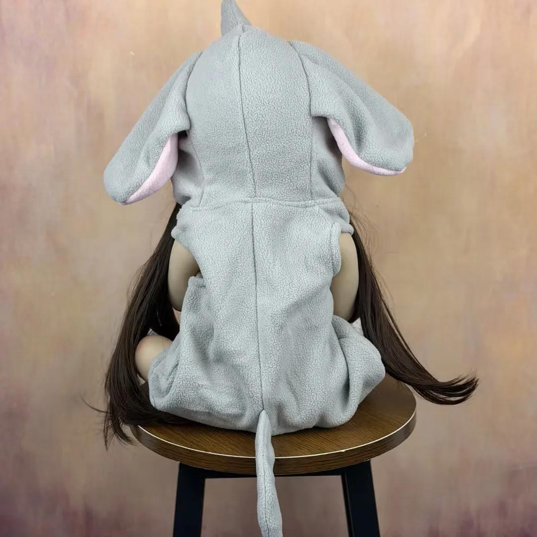 دمية بي زي دول 55 سم بجسم كامل من الفينيل، دمية أطفال معاد تصنيعها، لعبة تلبيس بشعر بني طويل، دمية أميرة صغيرة حلوة مصنوعة يدويًا، هدية عيد ميلاد