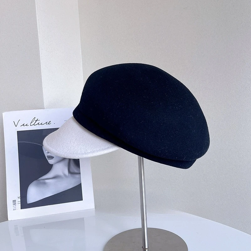 2025 Fall Winter Minimalist Wool Beret Hats European American Popular 100% Wool Felt Fedoras Designer Luxury Vintage Pillbox Hat