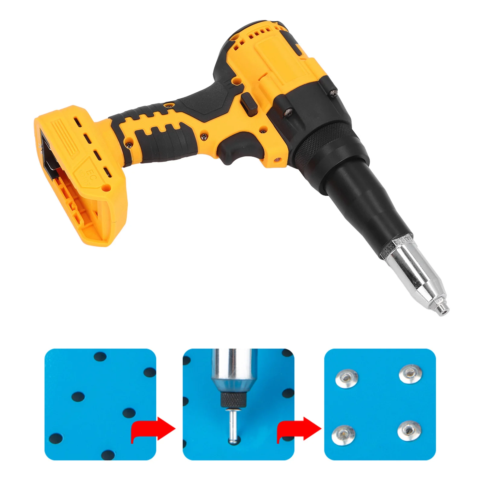 Cordless Rivet Tool 3.2‑4.8mm Brushless Electric Automatic Rivet Gun With LED Light for DCB206 DCB207 DCB208 Battery 20V