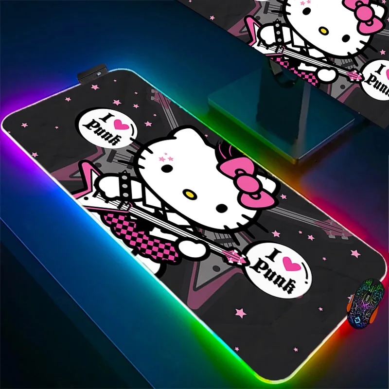 

Большой коврик для мыши с рисунком Hello Kitty из аниме, аксессуары для ноутбука, игровая резиновая стандартная клавиатура, резиновый прочный эргономичный коврик для мыши