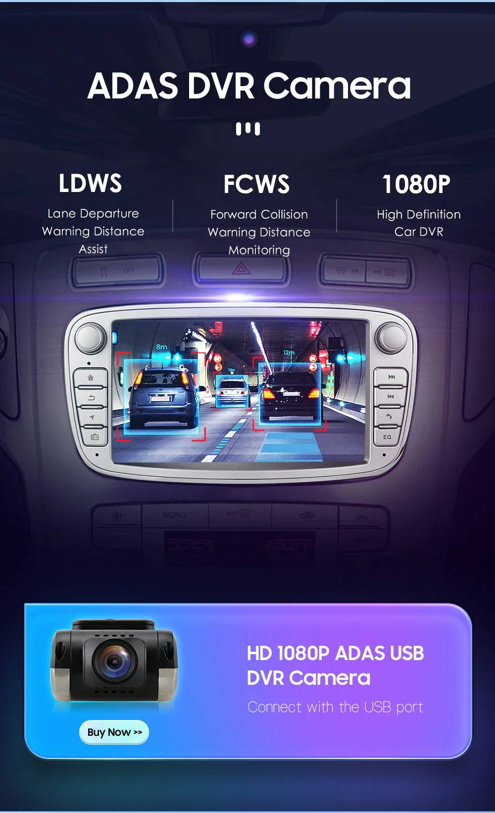 Hizpo 7-Zoll-Autoradio für Ford Focus S-Max Mondeo Galaxy C-Max Kuga Audio Multimedia Player CarPlay Android Auto RDS WIFI 4G BT – Detail 32