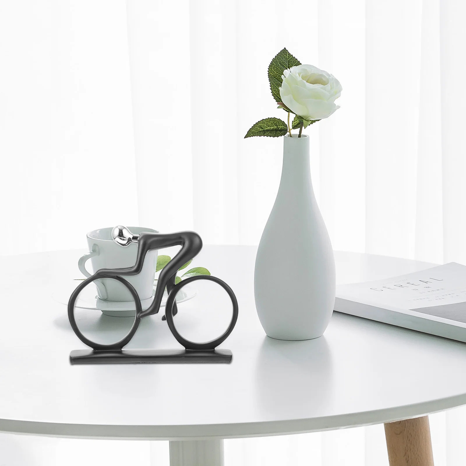 

Abstract Resin Cyclist Statue Bike Sculpture Desktop Decoration Artistic Resin Craft Ornament Eco-Friendly