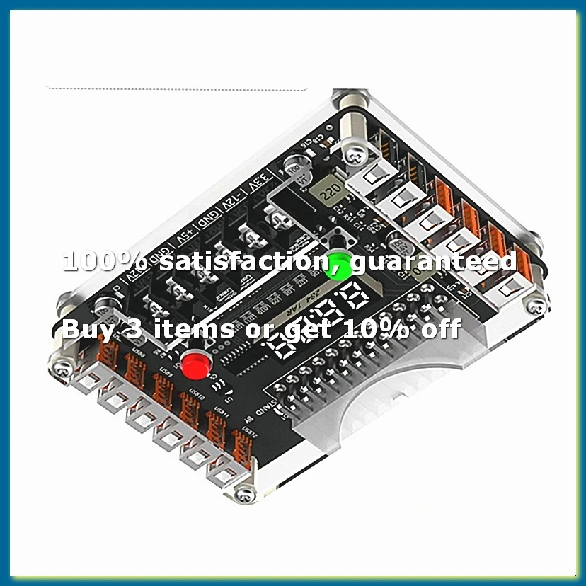 12 Ports USB 3A 3.3V 5V 12V -12V Output Voltage ATX Power Supply Breakouts Board Module with Acrylic Case Kit-WDL