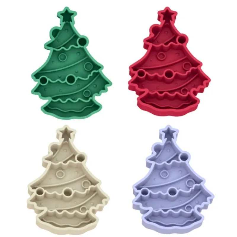 

BPA Dog Silicone Slow Feeder Christmas Tree Pet Lick Mat Bowl for Holiday