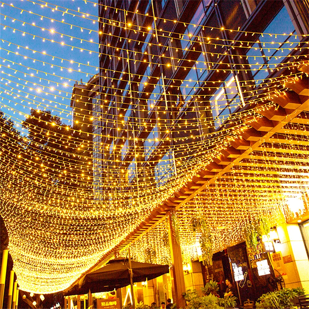 Luces LED navideñas de 10/20/30/100M, guirnalda de luces para jardín al aire libre, iluminación de hadas para fiesta, boda, decoración navideña