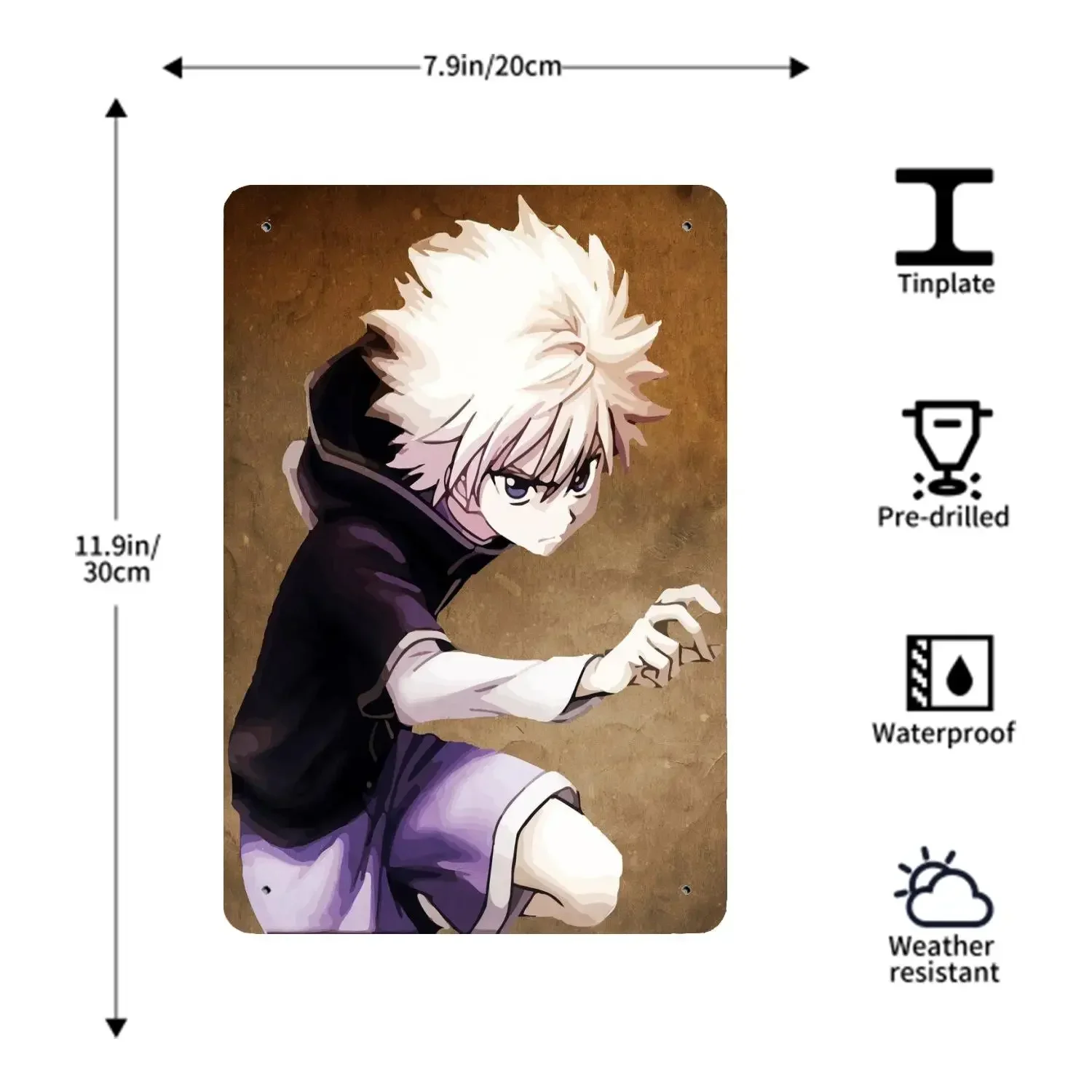 لوحات معدنية من القصدير Killua ، ملصق كابتن ، ديكور حائط ، ديكور عتيق ، بار ، حانة ، نادي ، زخرفة جدارية