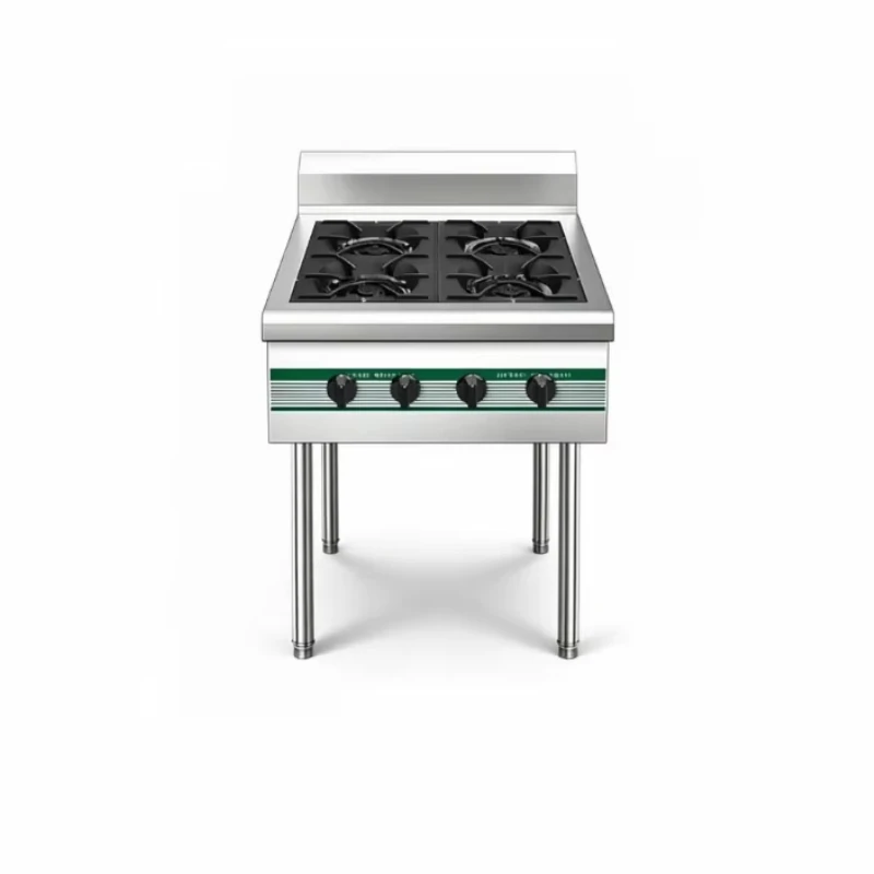 Heavy-duty four-port gas stove High-power professional restaurant cooking stainless steel commercial casserole stove