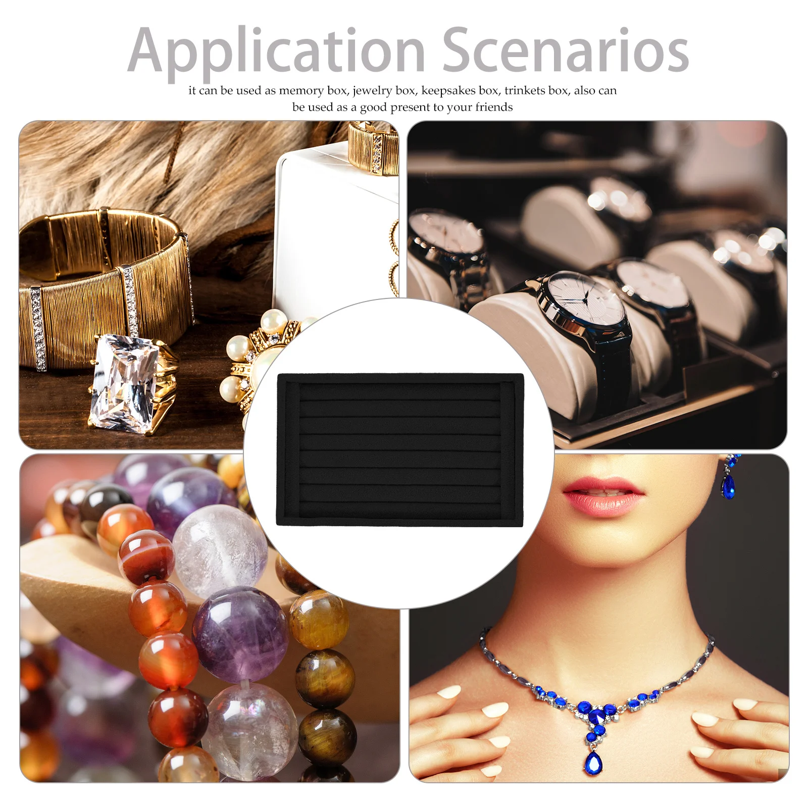 

Compact Jewelry Display Tray for Rings Earrings Necklaces Bracelets Storage Organizer Travel Jewelry Case Ideal for Gift Or