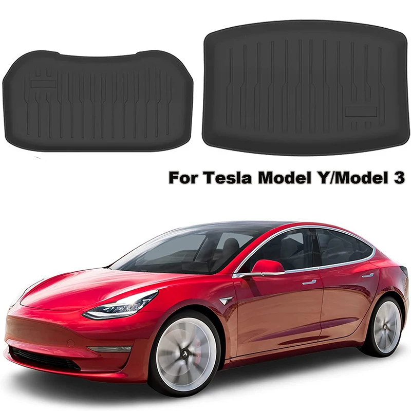 Trunk Mats for 2024 Tesla Model Y/Model 3+ TPE Front/Rear Trunk Frunk Storage Waterproof Protective Pad New 모델3 하이랜드 2024 Mat