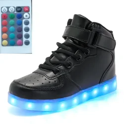 Taglia 25-42 telecomando per bambini scarpe a Led Sneakers luminose per bambini con retroilluminazione USB Light Up Shoes Sneakers luminose per ragazzi