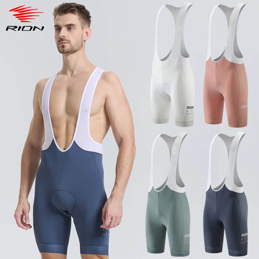 RION Men Cycling Bib Shorts Road Bike Breathable Padded MTB Tights Bicycle Wear Outdoors Sports Pro Italian Dolomiti 6H 20℃-35℃