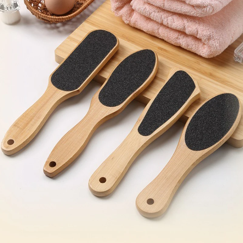 Double Sides Foot File Rasp Pedicure Tools Feet Dead Skin Callus Remover Wooden Handle Foot Scrubber Sandpaper Foot Care