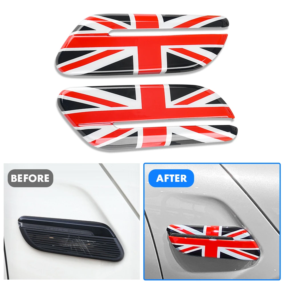 

The Black Flag Car Side Fender Marker Light Housing Cover For MINI Cooper D One R56 Clubman R55 Convertible R55 R56 R57 2Pcs