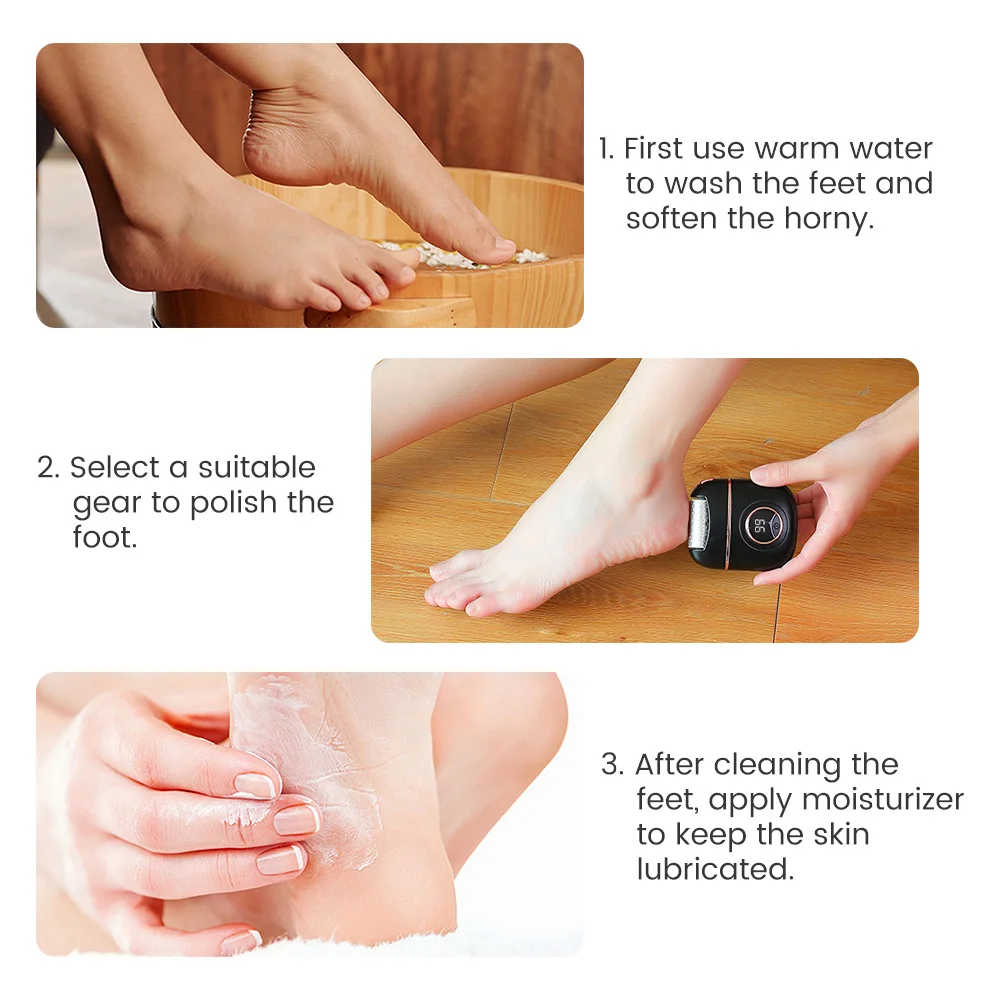 Electric Feet Sander Machine Rupture Skin Trimmer Dead Skin for Heels Foot Care Grinding Pedicure Tools Recharge Remover Callus