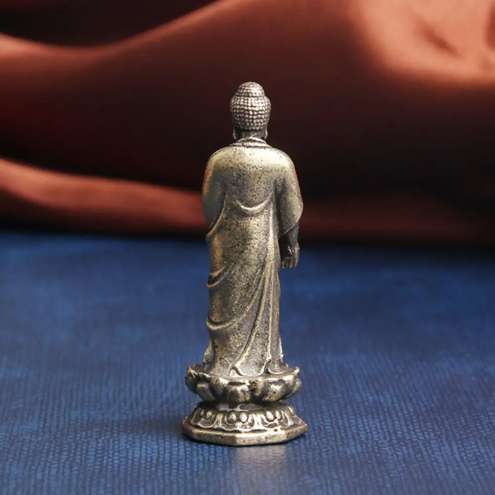 Lucky Pure Brass Lotus Guanyin Statue Retro Tathagata Tathagata Buddha Statue Lotus Guanyin Brass Buddha Sculpture Home Decor - Image 3