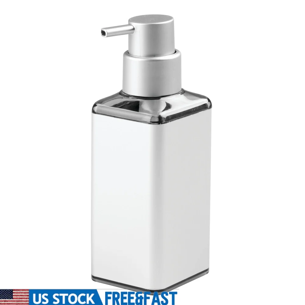 

Алюминиевый квадратный дозатор мыла премиум-класса, насос, нержавеющий, для кухни, ванной комнаты, легкий наполнитель, декоративный держатель для жидкости, 13 унций, серебряная отделка