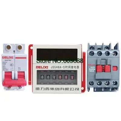 DELIXI DZ47S JSS48A-S CJX2S JSS48A CJX2 Circuit Breaker Timer Time Relay Switch AC Contactor Set