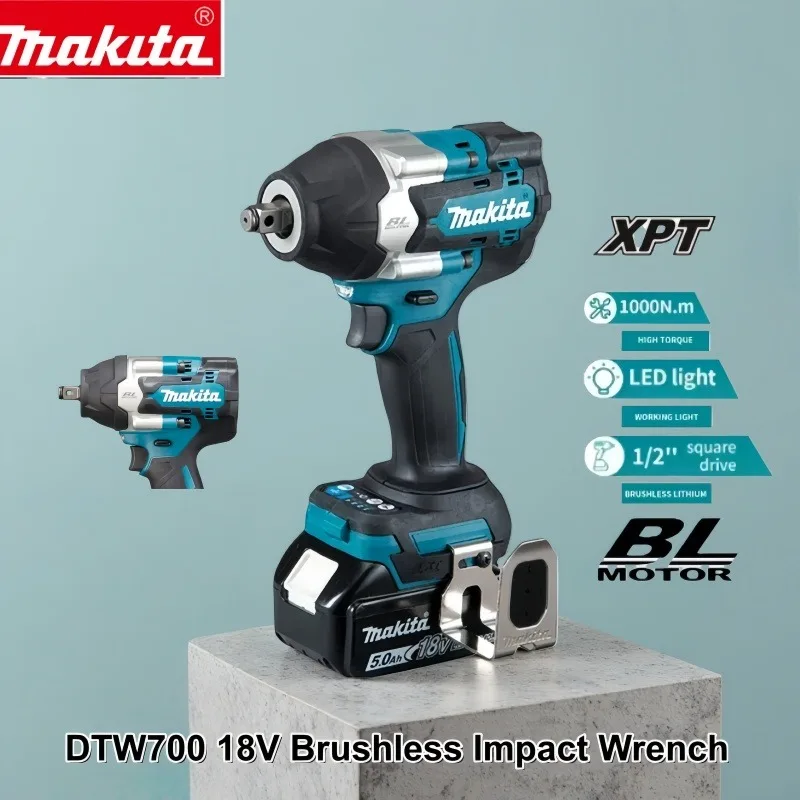 

Original Makita DTW700 18V Brushless Impact Wrench 700Nm Max Torque 4-Speed Control for Truck Repair & Heavy Duty Tool.