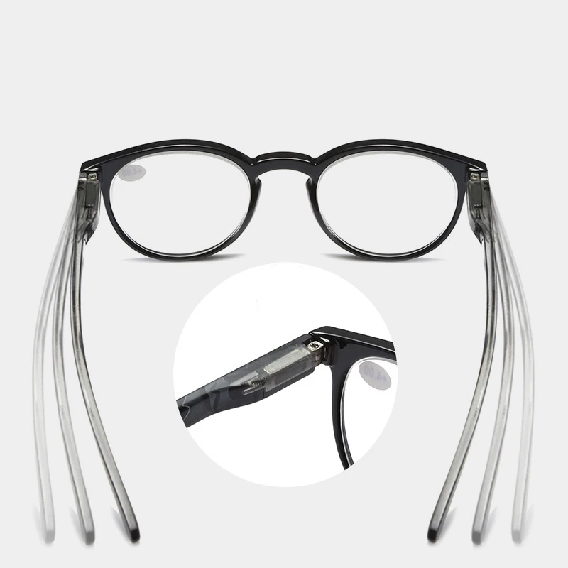 Fashion Dual-use Round Reading Glasses High-end Flexible Reader Vintage Magnifier +100 +150 +200 +250 +300 +350 +400