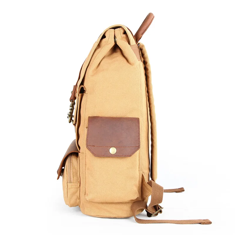 Casual retro canvas bag - trendy fashion computer bag - travel waterproof and durable backpack for two-shoulder carrying