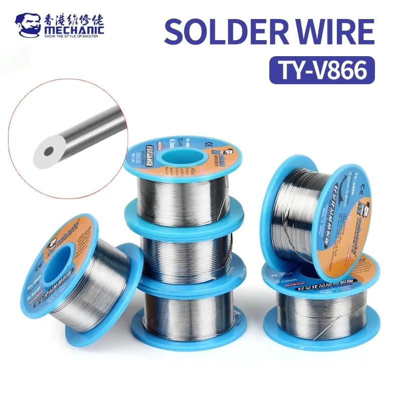 MECHANIC TY-V866 0.2-1.0mm Rosin Core High Purity Solder Wire 183°C for Mobile Phone Motherboard Repair Welding Solder Wire Tool