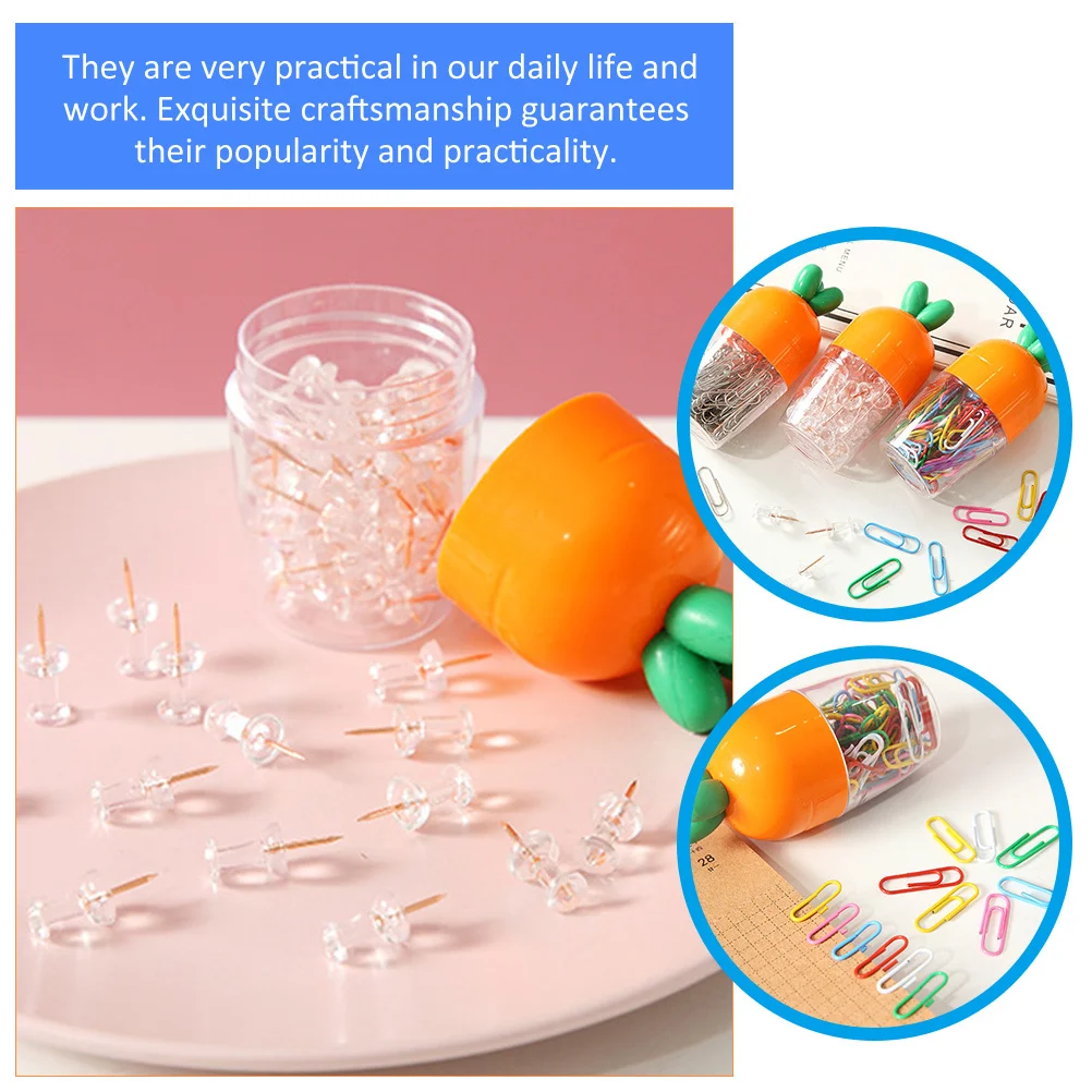 

1 Set Of Decorative Paper Clips Metal Thumbtacks Office Document Clips Multi-Use Sturdy Small Push Pins For Files Notes School