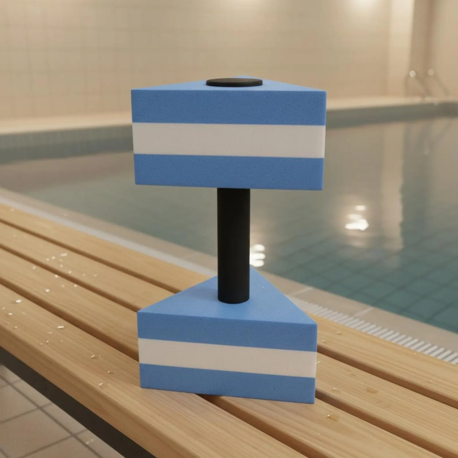 Triangular Foam Water Dumbbell Comfortable Grip Foam Water Aerobics Barbell Swimming Gear for Hydrotherapy - view 5