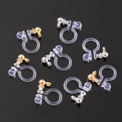 10/20Pcs Transparent U Shape Clip Base Earring Converter Silicon Pads DIY Women Non-Pierced Ears Components Jewelry Findings