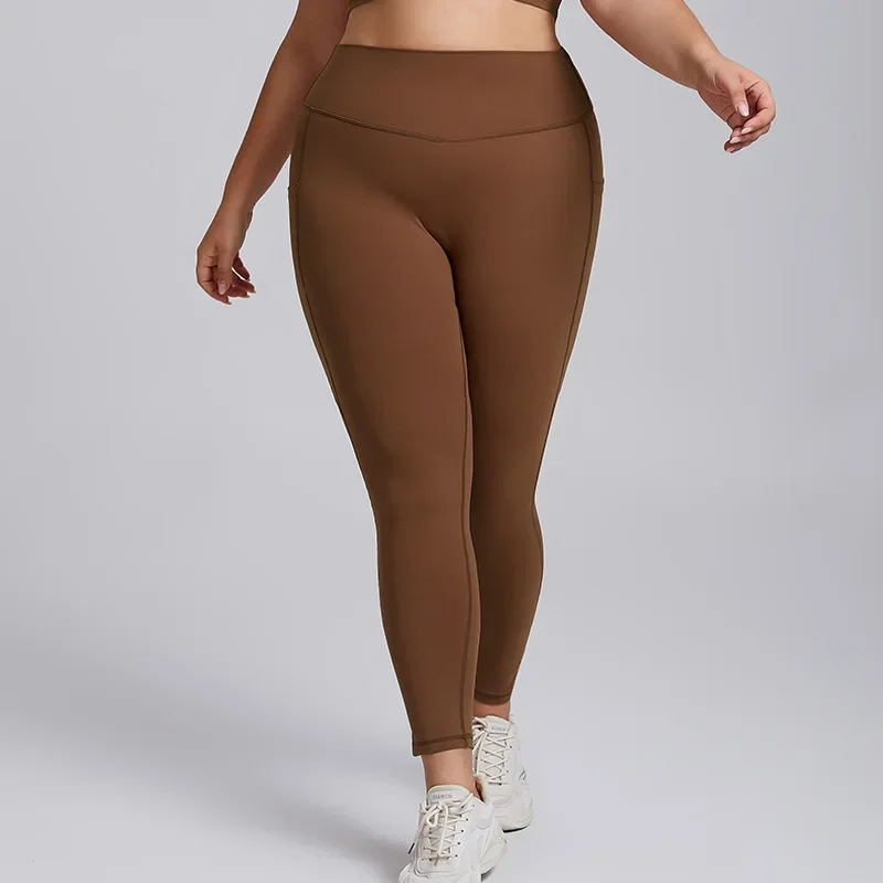 Large Pocket Yoga pants for Women Plus Size High Waist Workout Pants Slim Legging Sportswear high elasticity plus size leggings