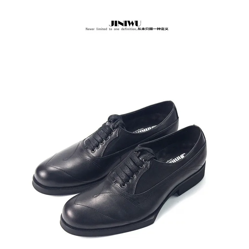 JINIWU 2026 AW Men Minimal Formal Oxford Shoes, Top Grain Leather Exquisite Geometric Sole Leather Shoes