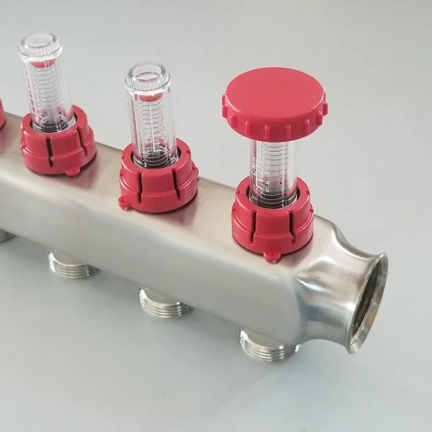 Латунный расходомер нагревательного коллектора для воды, масла, воздуха с резьбовым соединением, поддержка настройки OEM