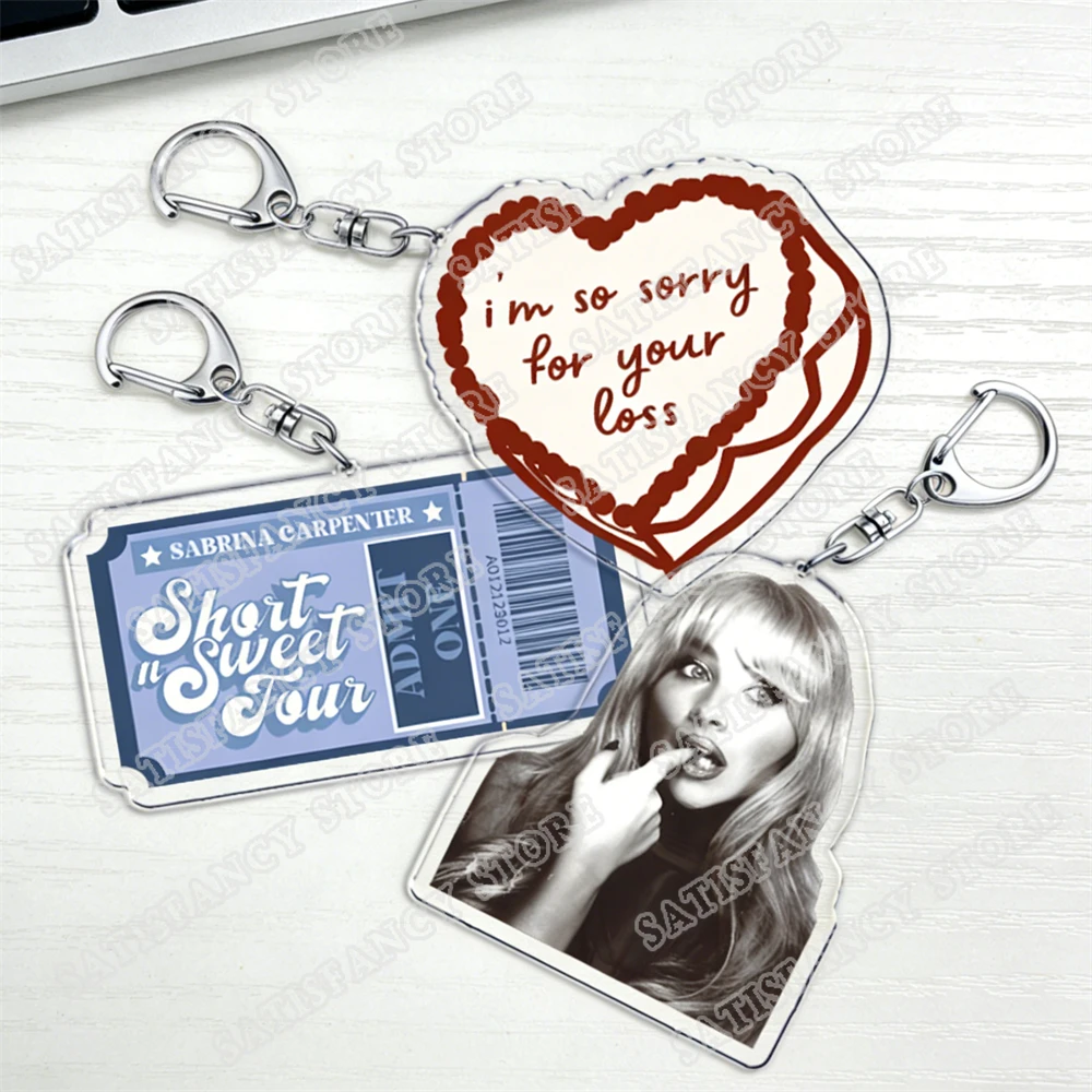 Popular Singer Keychains for Accessories Bag Short N' Sweet Espresso Emails I Cant Send Keyring Chain Ring Jewelry Fans Gifts view 4