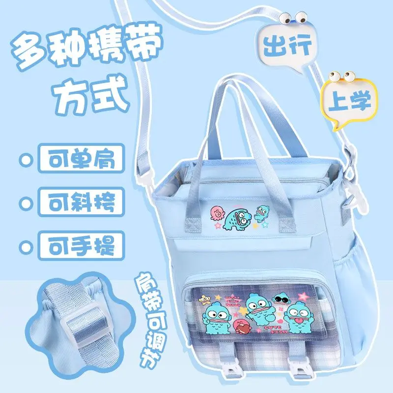 Nieuwe sanrio Hangyodon creatieve schattige kawaii schoudertas gepersonaliseerde anime filmkarakter cartoon student handtas met grote capaciteit
