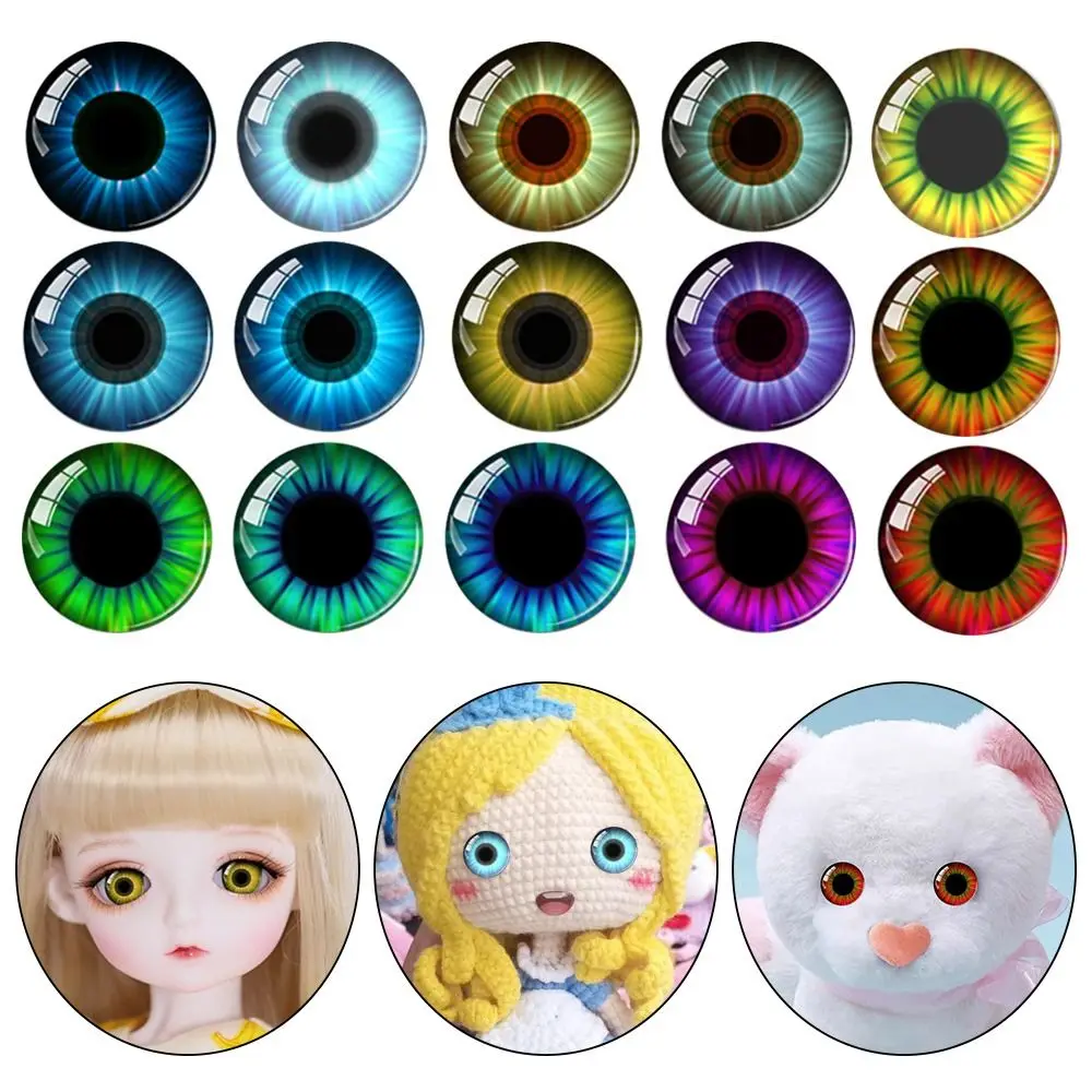 10pairs 6mm-20mm Plastic Safety Glitter  Crystal Eyes Crafts Bear Animal DIY Dolls Puppet Accessories Stuffed Toys PartsEyes