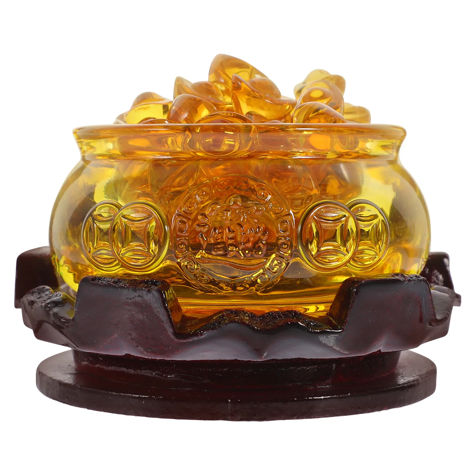 

Lucky Crystal Basin Creative Treasure Bowl Ornament Bookshelf Festival Gift Citrine Home Cornucopia Decoration Office Desktop