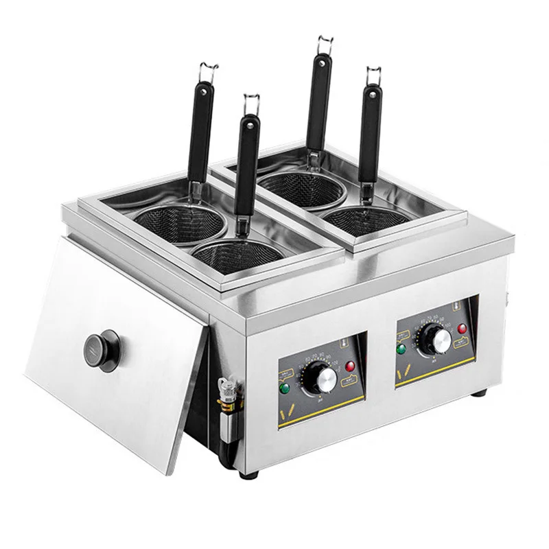 Commercial double-head four-head noodle cooking stove Electric heating 4-hole noodle cooking machine Multifunctional noodle