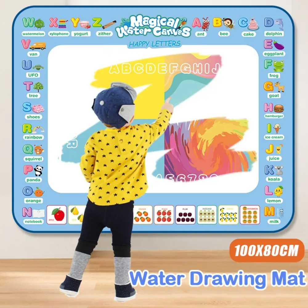 

Super Size Magic Water Canvas Repeated Graffiti Reusable Water Painting Blanket ‎Multicolor Durable Coloring Doodle Mat