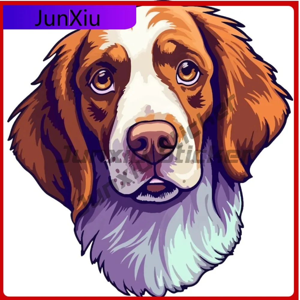 Brittany Cocker Spaniel Color Art Vinyl Sticker Pets Dogs Waterproof Scratch-proof Exterior Decal Accessories Car Truck Laptop