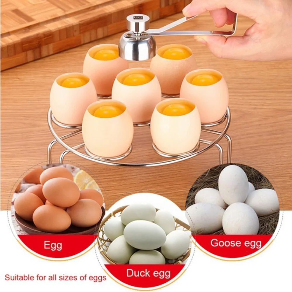 NEW Eggshell Topper Cutter Stainless Steel Egg Cracker Opener Remover Stonego Kitchen Tools